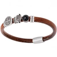 Bracelet Amen Man A-Men in Leather BR805L - BR805L